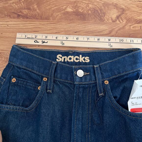 Mother Snacks Barrel Leg Kegger Heel Jeans In Wash Your Plate Size 23 - Picture 9 of 13